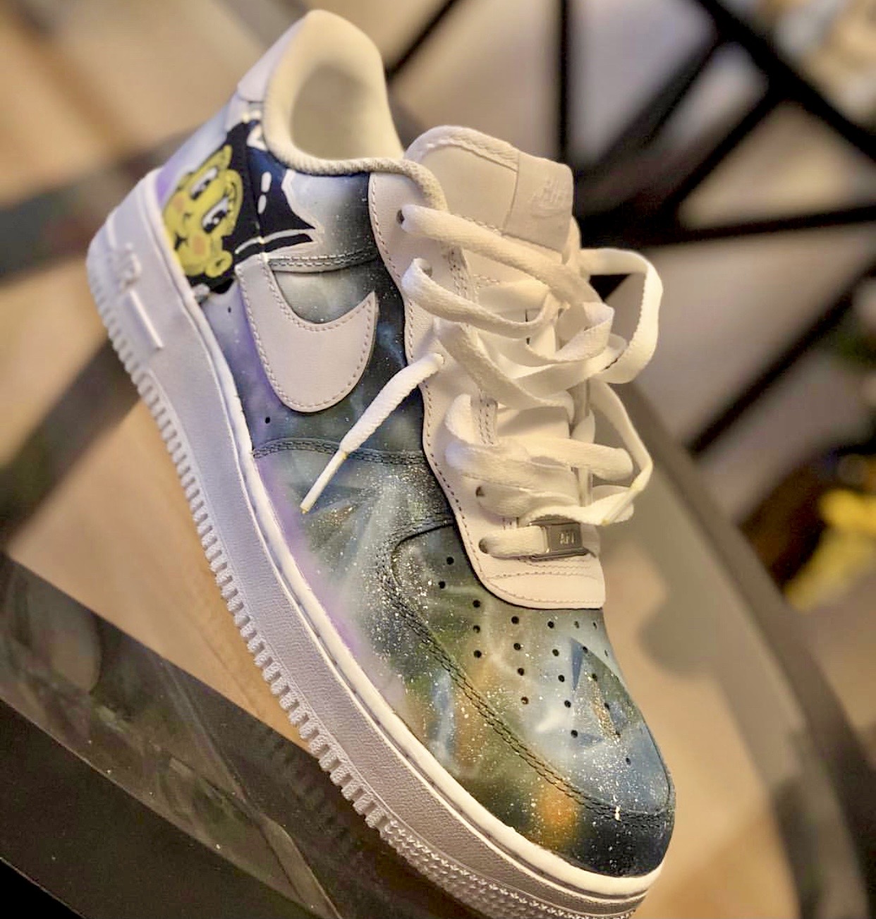 Hand-painted sneakers, galaxy