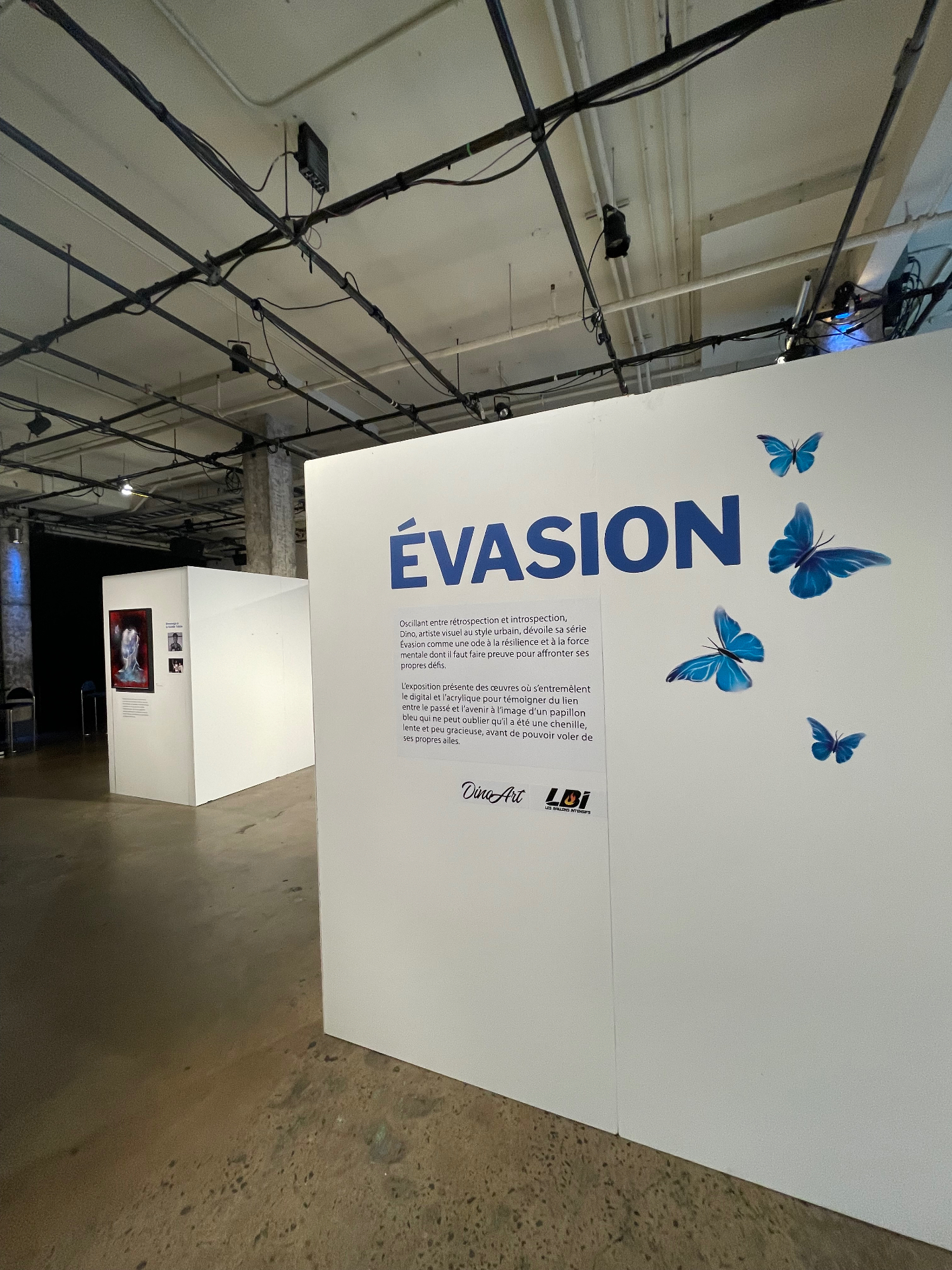 Évasion exposition · gallery signage