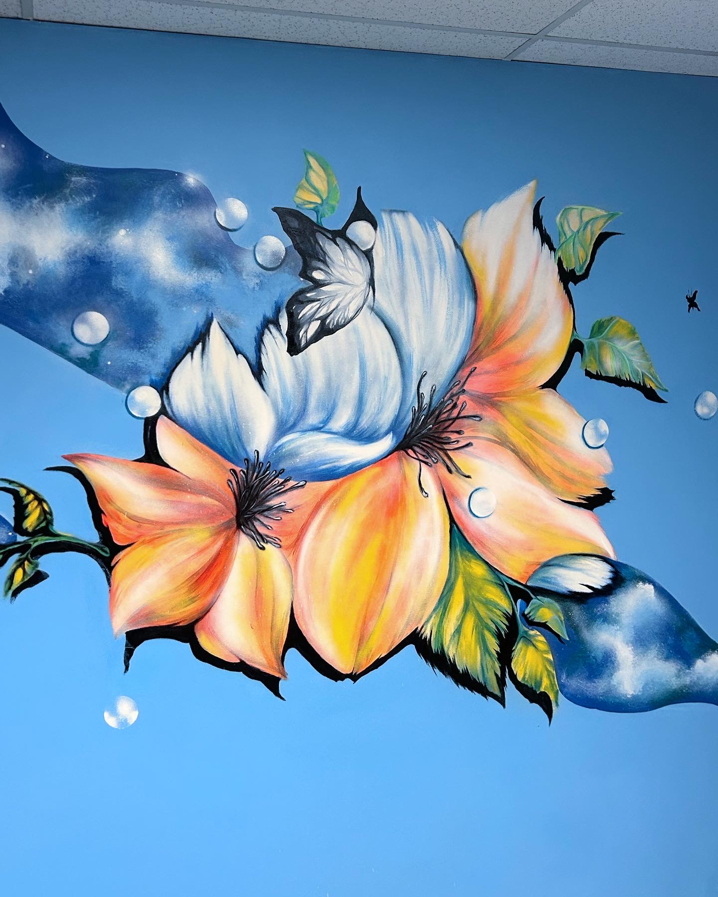 Floral mural · bloom detail